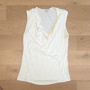 Halogen Elegant Cream Sleeveless Top
